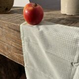 4 green rectangular napkins \u00e0 vintage tiles