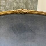 Banquette en bois doré sculpté et mouluré de style Louis XVI Époque XIX eme siècle