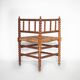 Wooden and caned corner chair, antique bobbin chair, occasional chair.