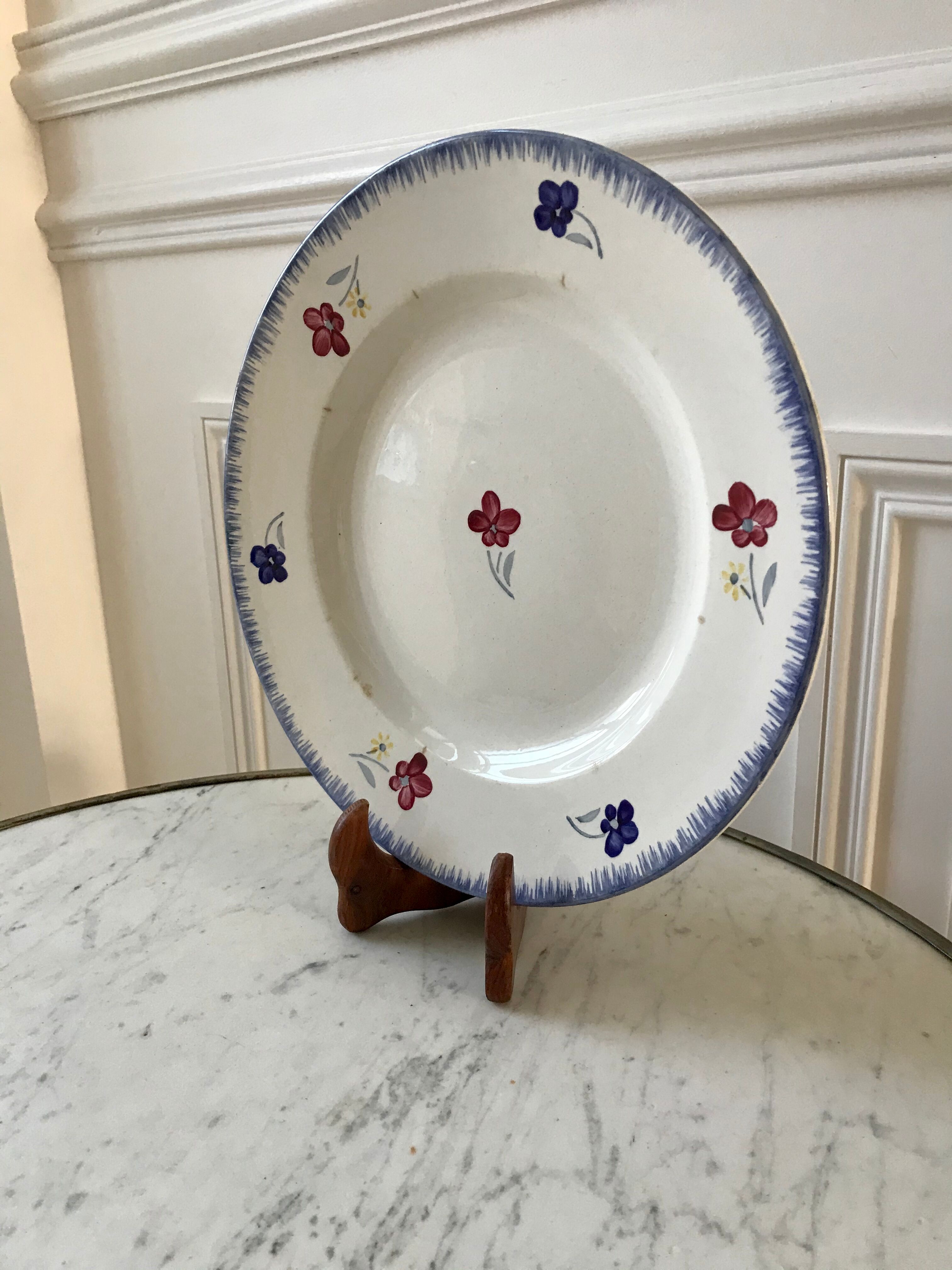 Round dish digoin sarreguemines model "mary lou" 40s