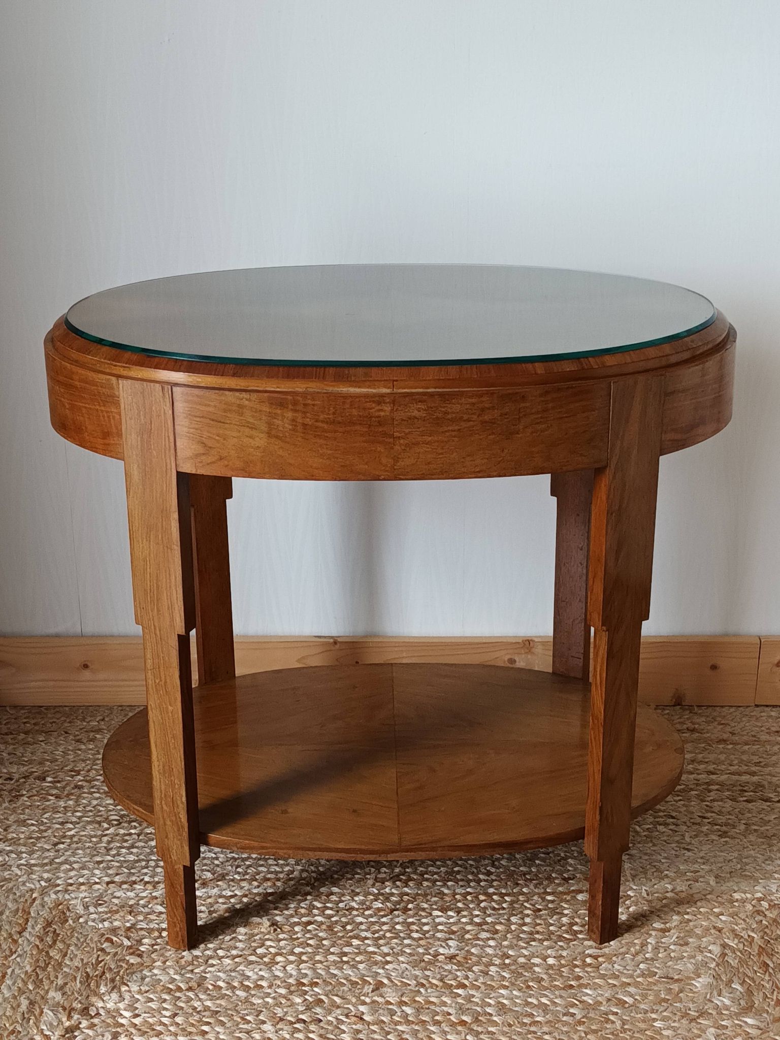 Walnut Art Deco side table 1930