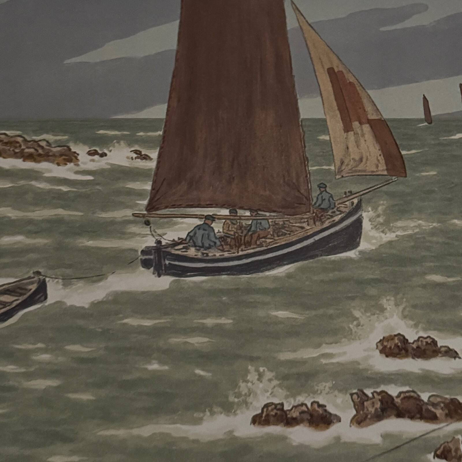 Lithographie par Henri Rivière Au Vent de Noroît - Les Mousses