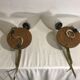 Lot brass suspension and 2 brass double wall sconces 70s