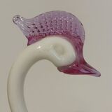 Vintage Italian glass swan emptier