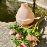 Ancien pied de lampe vase rose