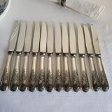 12 Silver-Plated Dessert Knives with Stainless Steel Blades Nogent
