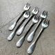6 Christofle silver-plated oyster forks, shell design.
