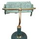 Lampe de bureau vintage en marbre vert et laiton pièce unique artisanale
