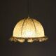 Margaret rounded dome pendant light with ruffles in "twig" print