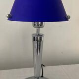 Design lamp in chromed metal and glass paste