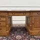 Bureau en teck anglais classique avec cuir marron