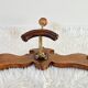 Varnished wooden wall coat rack, 3 hooks.