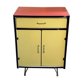 Buffet bas rockabilly vintage en formica structure eiffel.