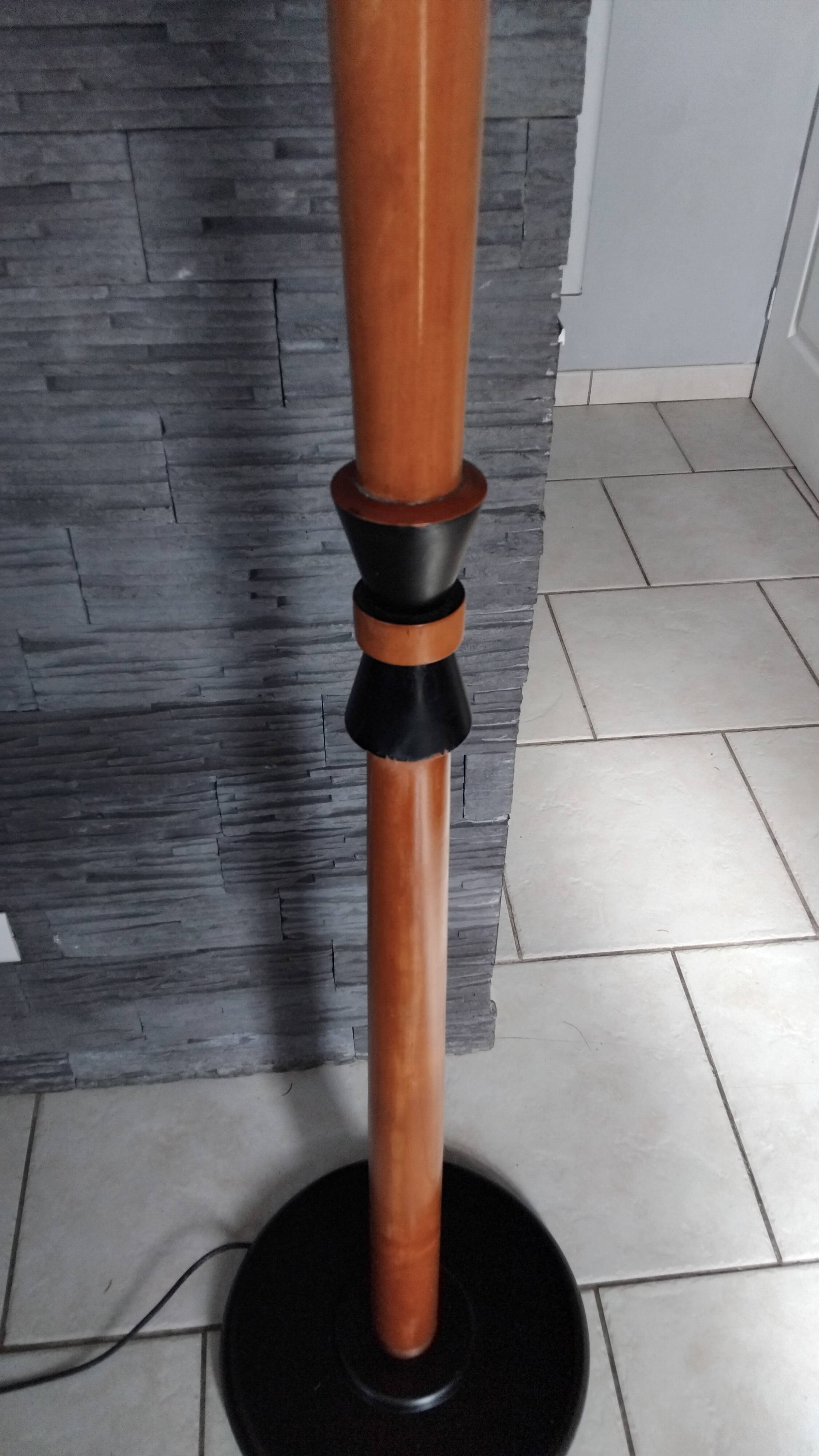 Vintage wooden metal floor lamp from the 80s.
