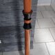 Vintage wooden metal floor lamp from the 80s.