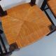 Set of 4 vintage brutalist chairs by Georges Robert in wood and straw.