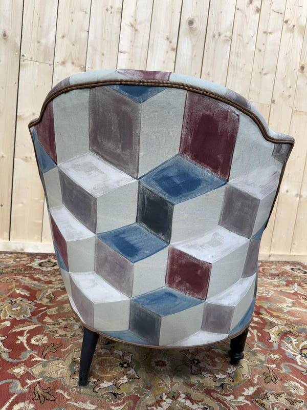 Méridienne Napoléon III tissu moderne