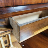 Empire bureau of polished mahogany with inlaid wood, 1840s