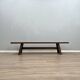 Michelucci brutalist design solid walnut bench 1970s