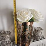 Quatrefoil gold metal vase