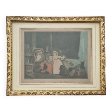Philibert Louis Debucourt (1755-1832) - Gravure XIXème - Les deux baisers