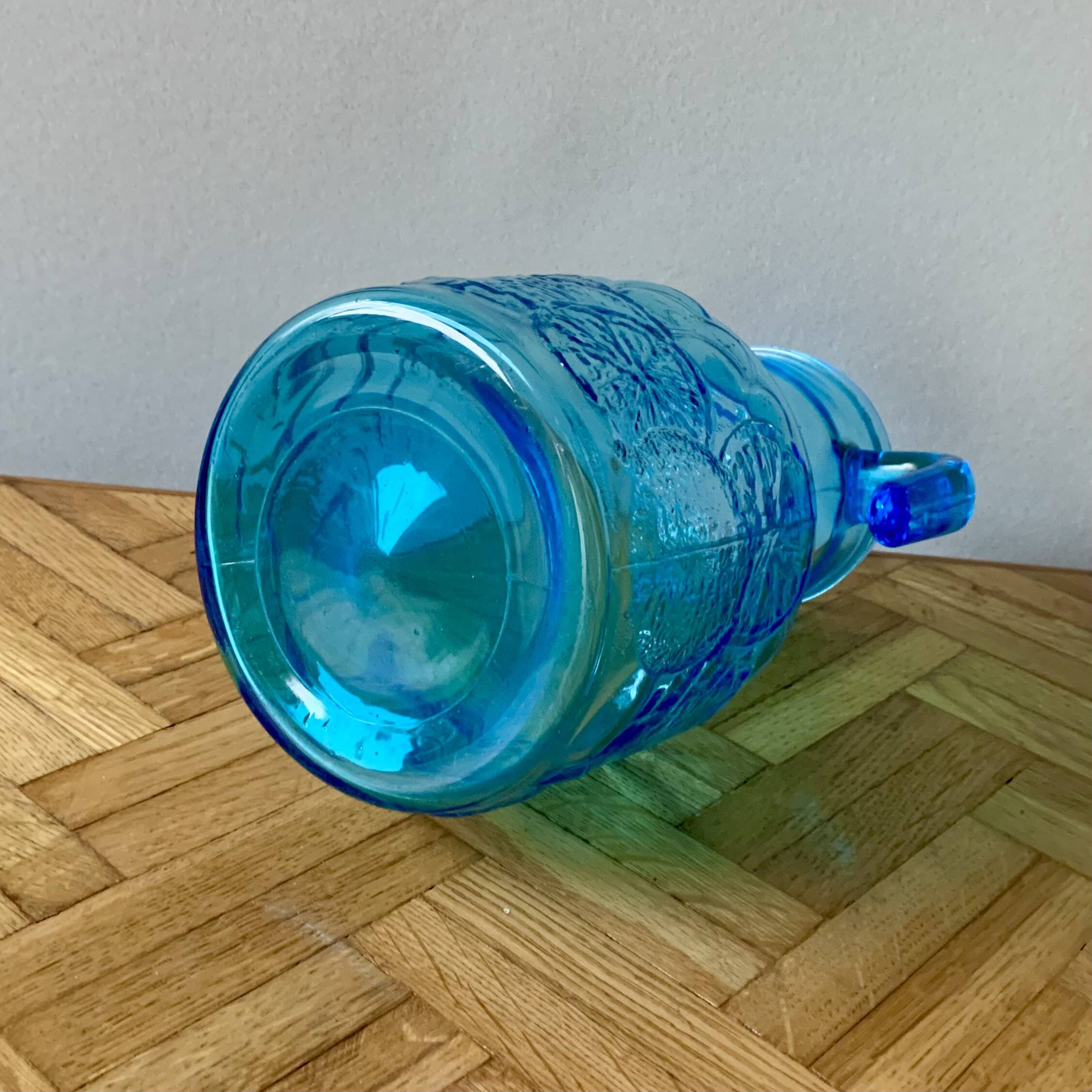 Vintage lemonade service in blue glass - Vemam - made in Italy