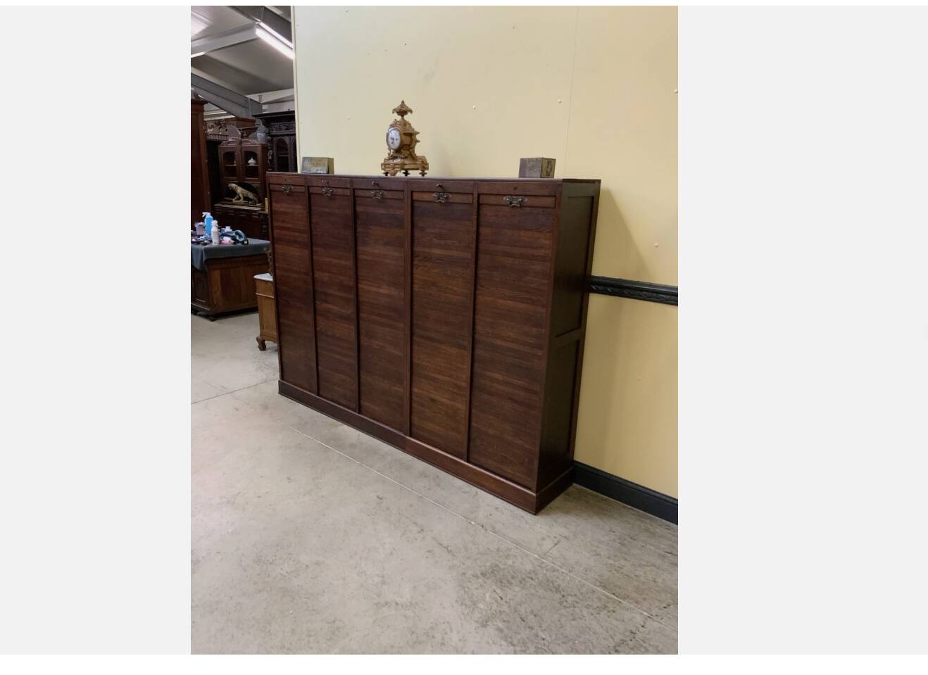 Antique Art Deco roller shutter archive cabinet