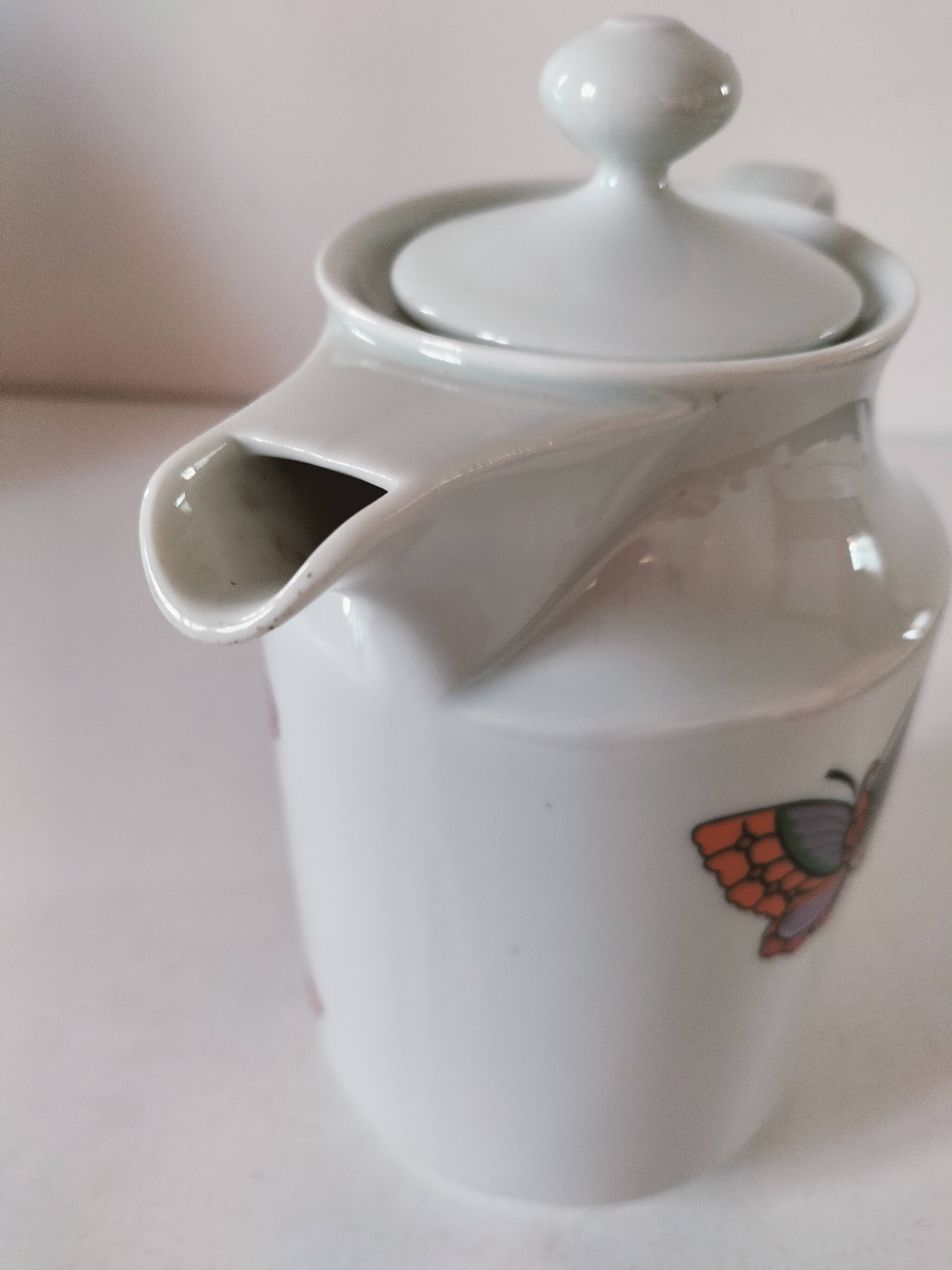 Vintage Wunsiedel Bavaria Porcelain coffee pot – butterfly motifs