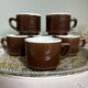 Set of 6 vintage brown glazed bistro coffee cups.