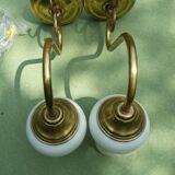 Pair of White Opaline Wall Sconces