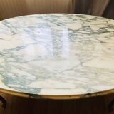 Coffee table with bronze base and marble top, Louis XV style, 20th century