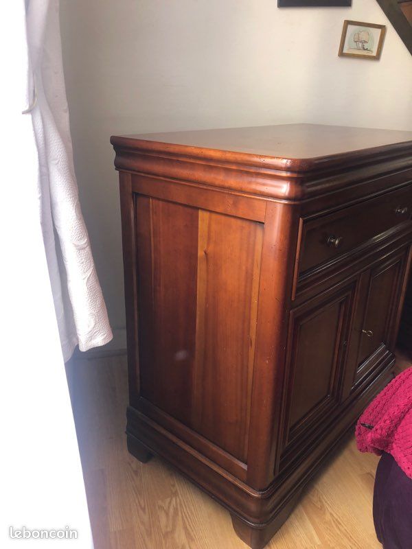 Solid cherry TV stand made in France