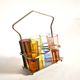 Set of 5 Art Deco 1920s shooter glasses in coloured and uranium glass - ouraline.