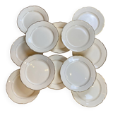 Set of 12 opaque porcelain plates Digoin and Sarreguemines