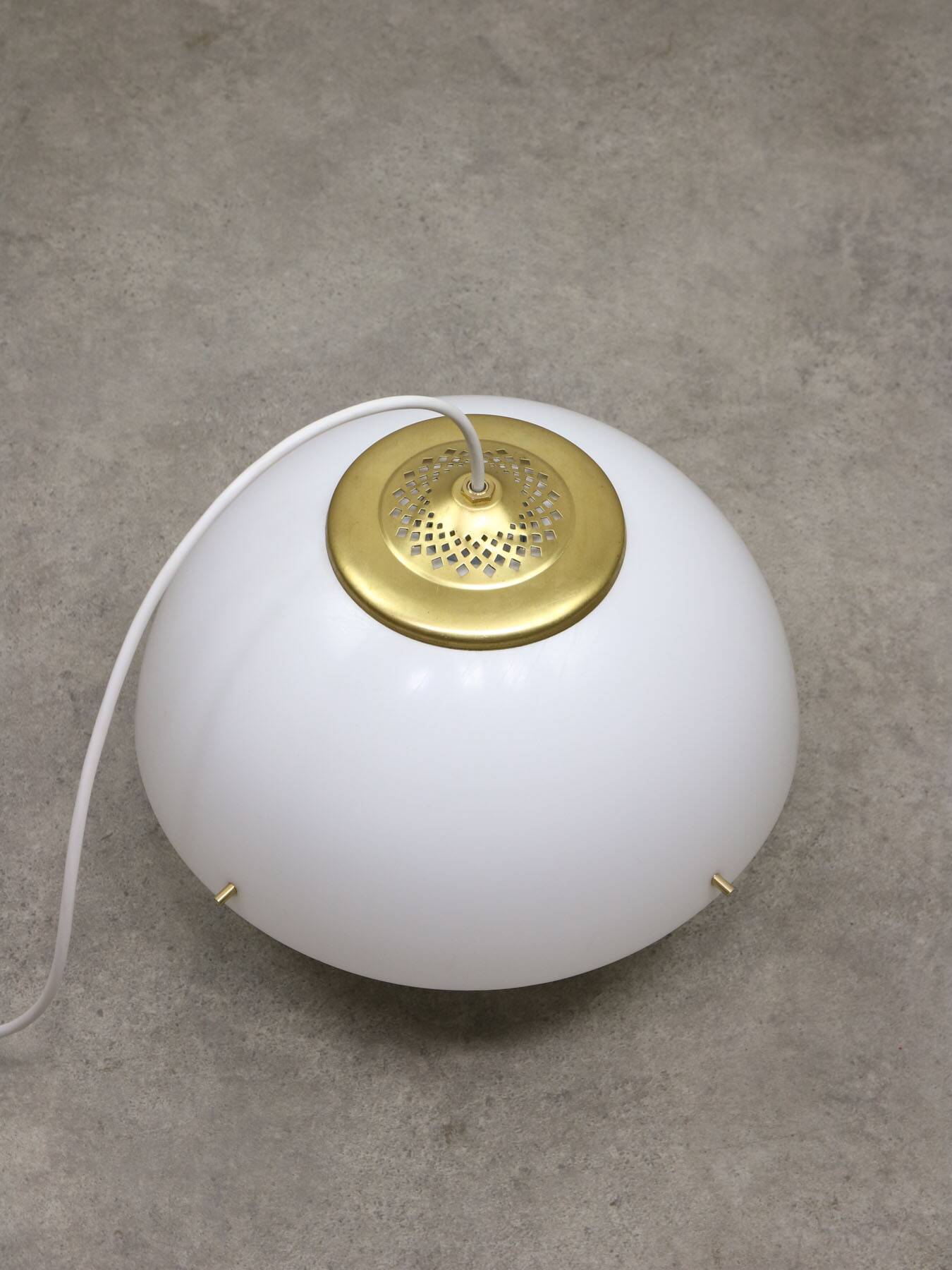 Italian Space Age Pendant in Brass and Plexiglass, 1970s