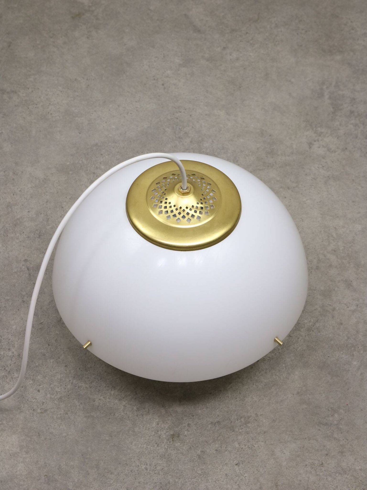 Italian Space Age Pendant in Brass and Plexiglass, 1970s