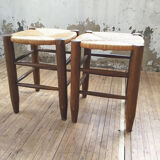 Pair of straw stools