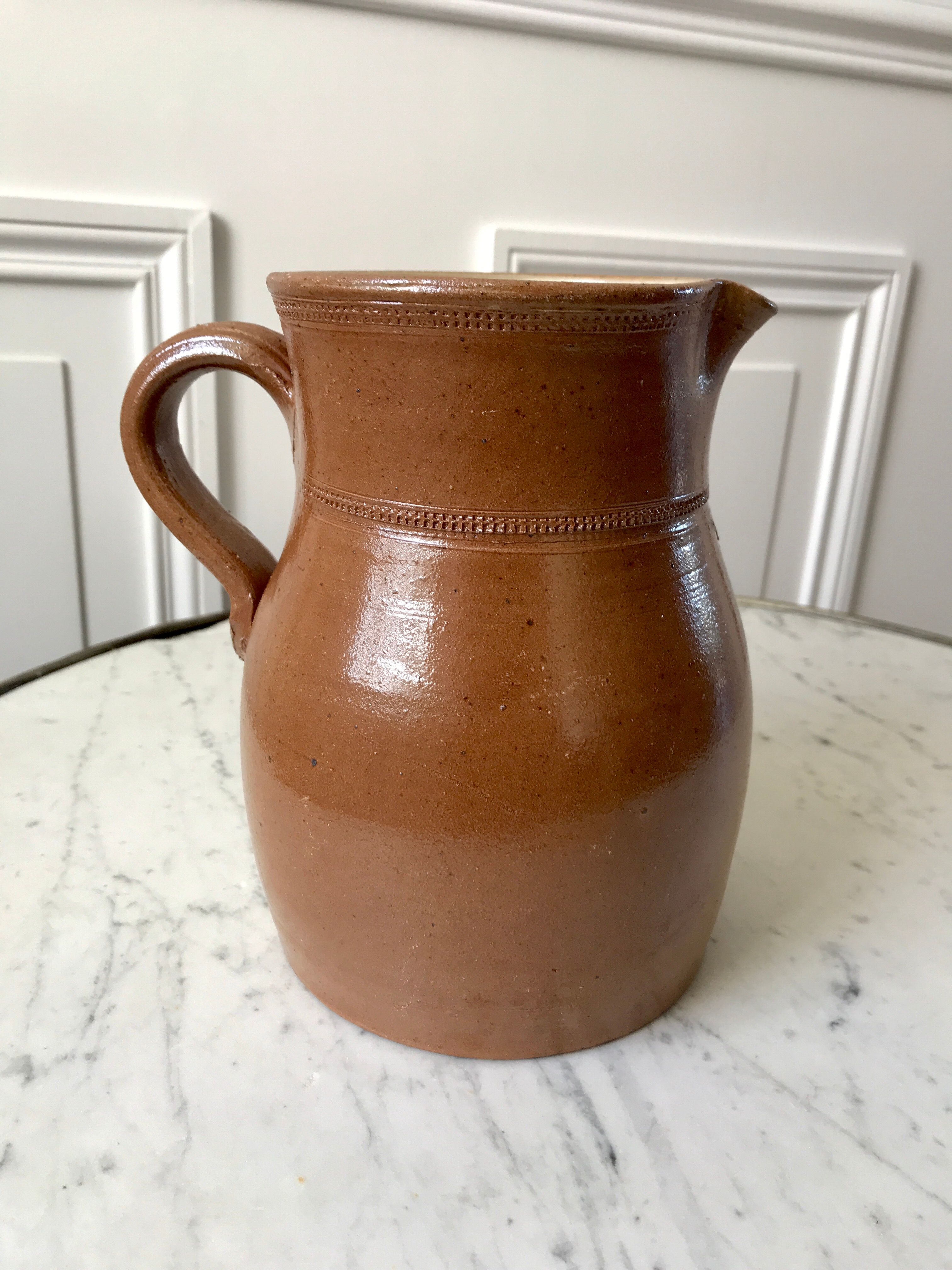 Pitcher in glazed stoneware 70s