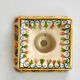 Hand-painted earthenware candle holder from Rouen, France twentieth century