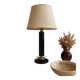 Lampe vintage pied en cuir
