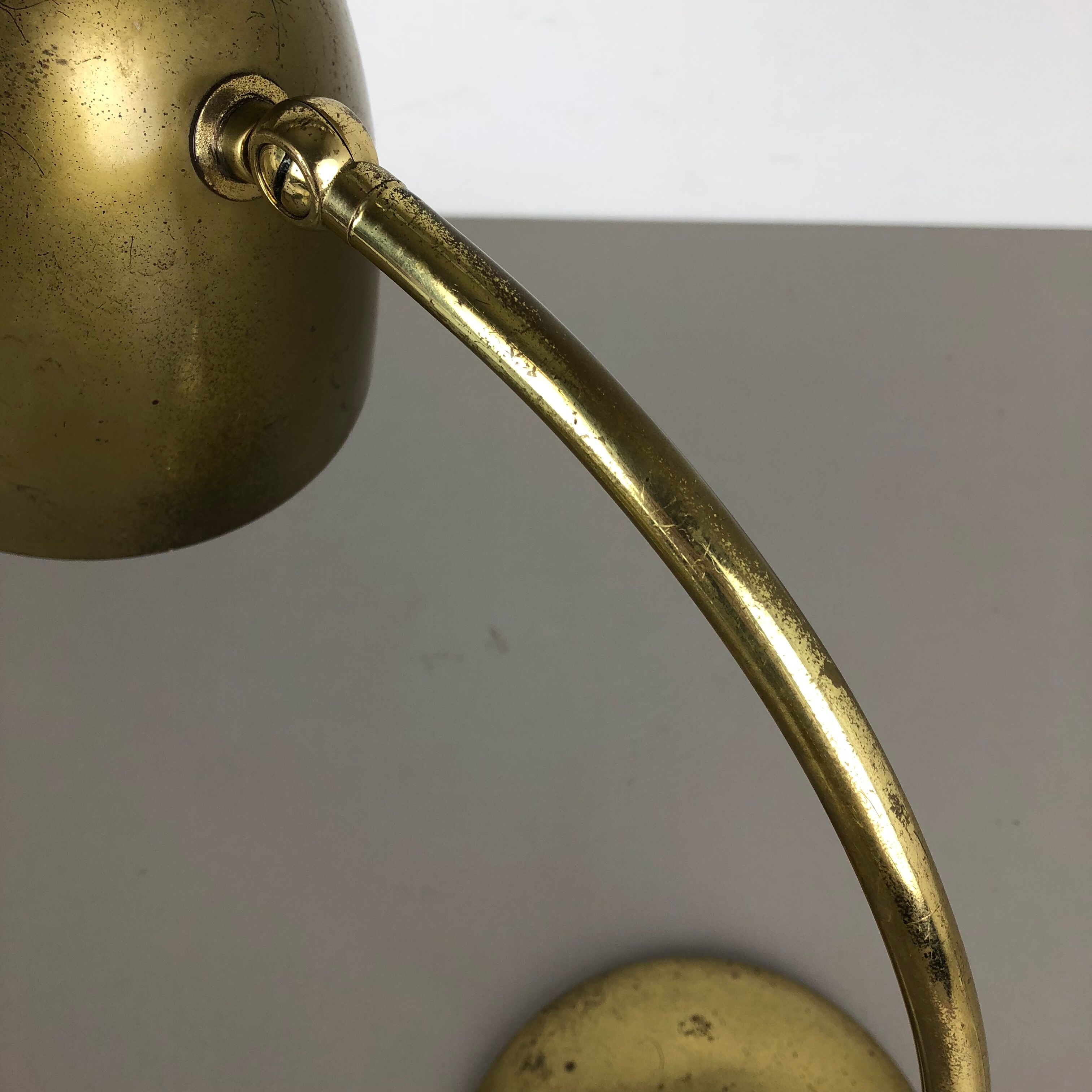 Original modernist brass metal table light made by Cosack attributed, Germany