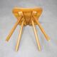Vintage Czech folk farmhouse chair in solid wood, from the 1940s-1950s.