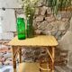 Desserte bar en rotin vintage 2 niveaux