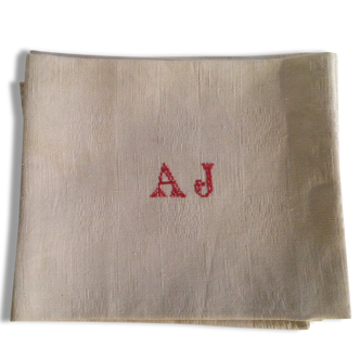 5 serviettes en coton damassées monogrammees