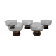 5 70's smoked glass cups