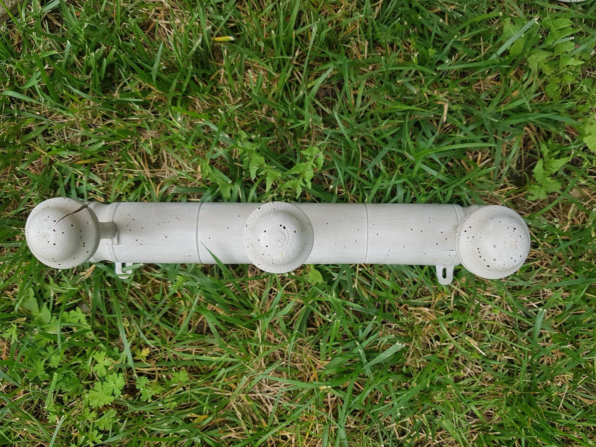 Old wall coat rack with linen patina