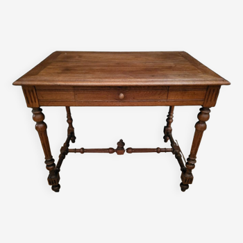 Table à écrire écritoire bureau de style Louis XIII en bois massif en très bon état