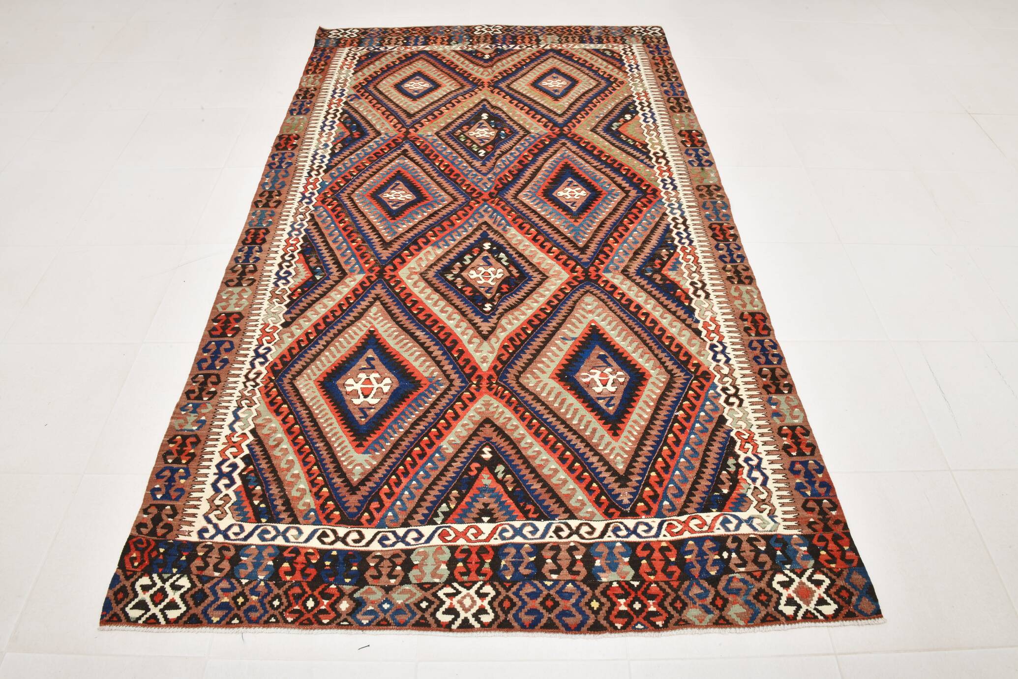 Mid Century Modern Turkish Kilim Rug, 157x265 Cm