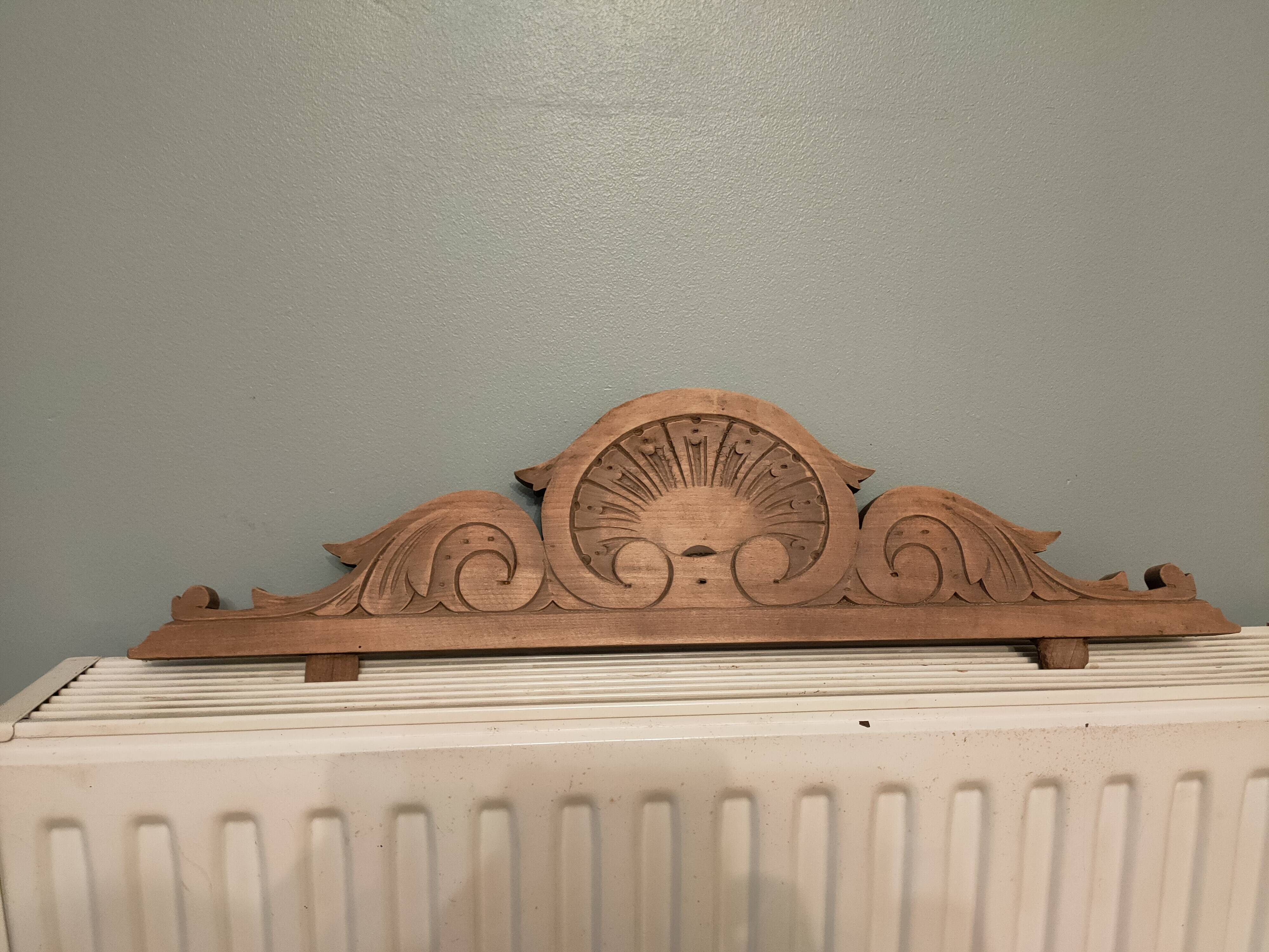 Old solid wood pediment