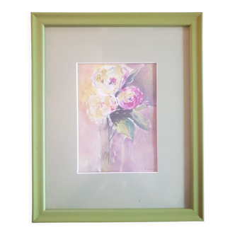 Watercolor on paper framed